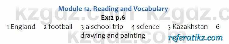 Английский язык Excel for Kazakhstan (Grade 6) Student's book Вирджиниия Эванс 6 класс 2018 Упражнение Ex:2 p.6