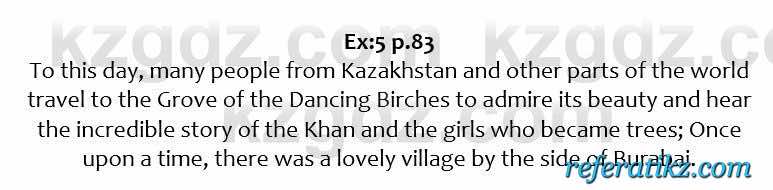 Английский язык Excel for Kazakhstan (Grade 6) Student's book Вирджиниия Эванс 6 класс 2018 Упражнение Ex:5 p.83