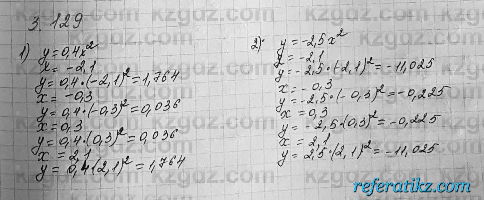 Алгебра Шыныбеков 7 класс 2017 Упражнение 3.129