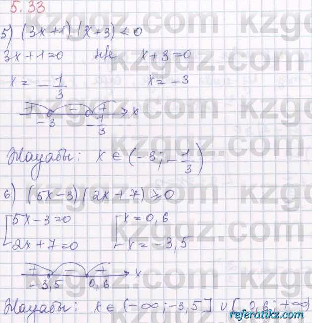 Алгебра Шыныбеков 8 класс 2018  Упражнение 5.33