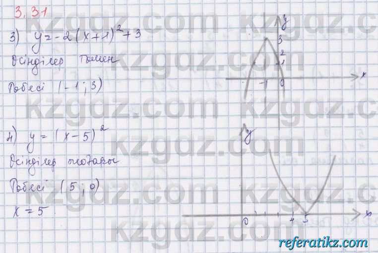 Алгебра Шыныбеков 8 класс 2018  Упражнение 3.31