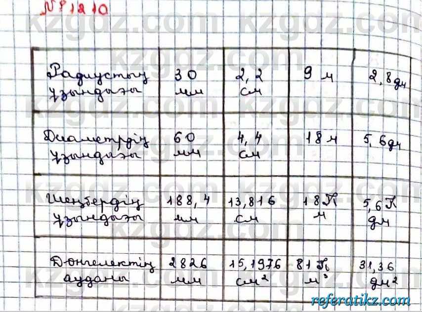 Математика Абылкасымова 6 класс 2018 Упражнение 1210