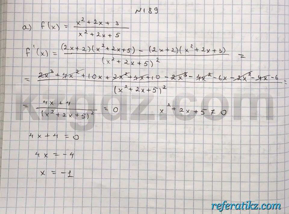Алгебра Абылкасымова 10 класс Естественно-математическое направление  Упражнение 189