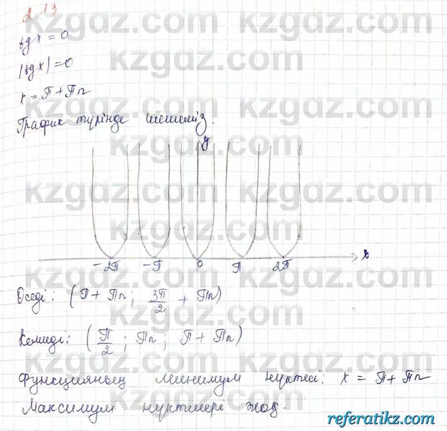 Алгебра и начало анализа ЕМН Шыныбеков 10 класс 2019  Упражнение 2.13