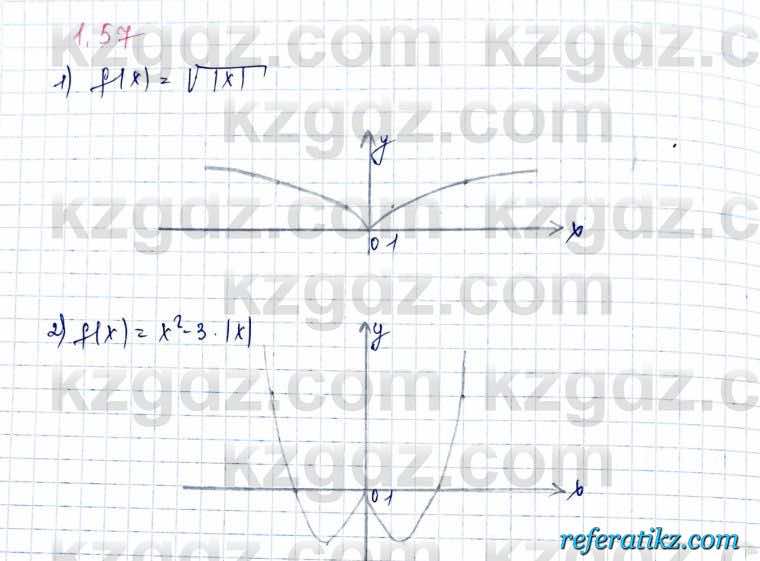 Алгебра и начало анализа ЕМН Шыныбеков 10 класс 2019  Упражнение 1.57