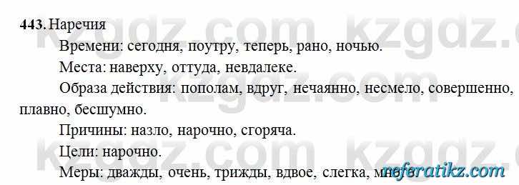 Русский язык Сабитова 6 класс 2018  Упражнение 443