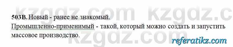 Русский язык Сабитова 6 класс 2018  Упражнение 503В