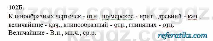 Русский язык Сабитова 6 класс 2018  Упражнение 102Б