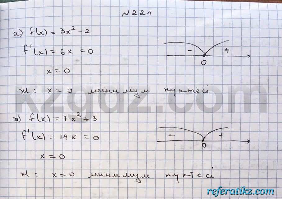 Алгебра Абылкасымова 10 класс Общетвенно-гуманитарное направление  Упражнение 224