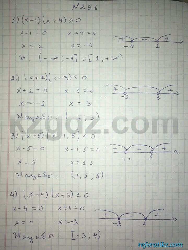Алгебра Абылкасымова 8 класс 2016  Упражнение 296