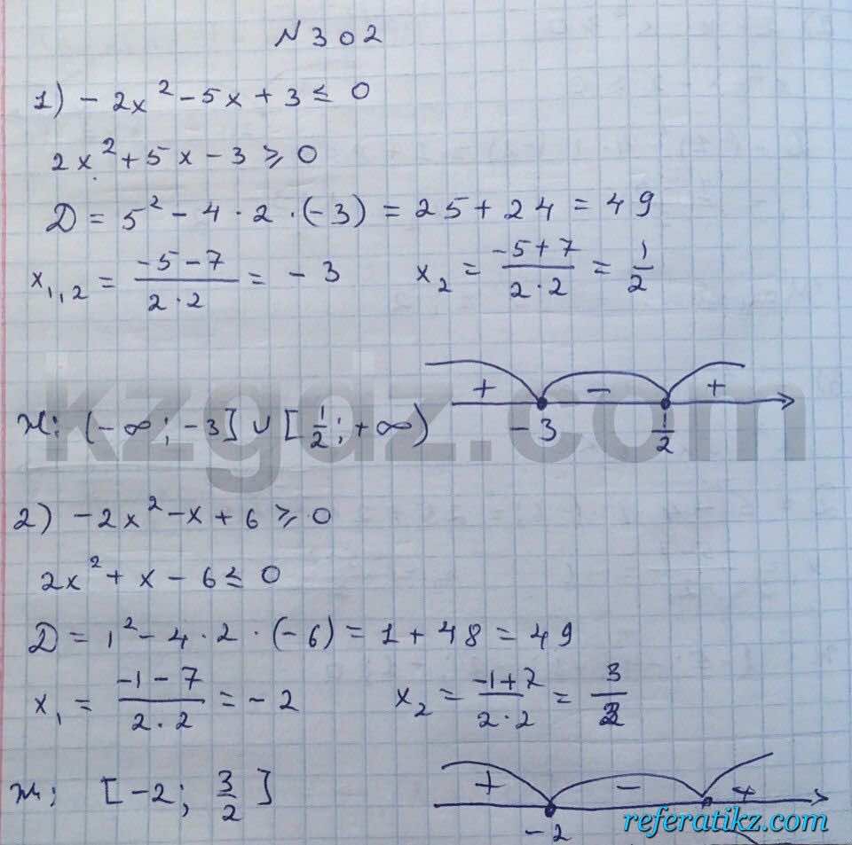 Алгебра Абылкасымова 8 класс 2016  Упражнение 302