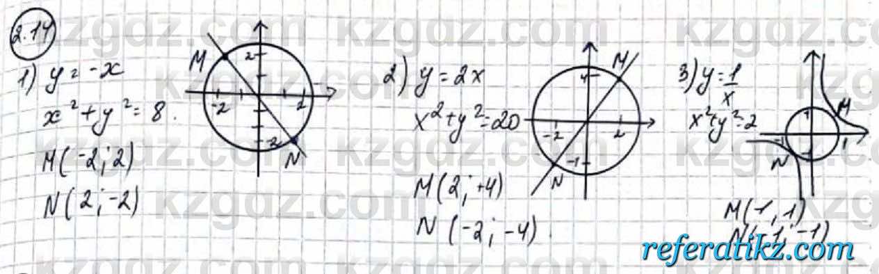 Алгебра Абылкасымова 9 класс 2019 Упражнение 2.14