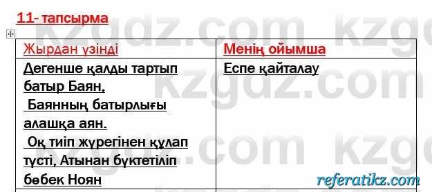 Казахская литература Актанова 7 класс 2017  Упражнение 11