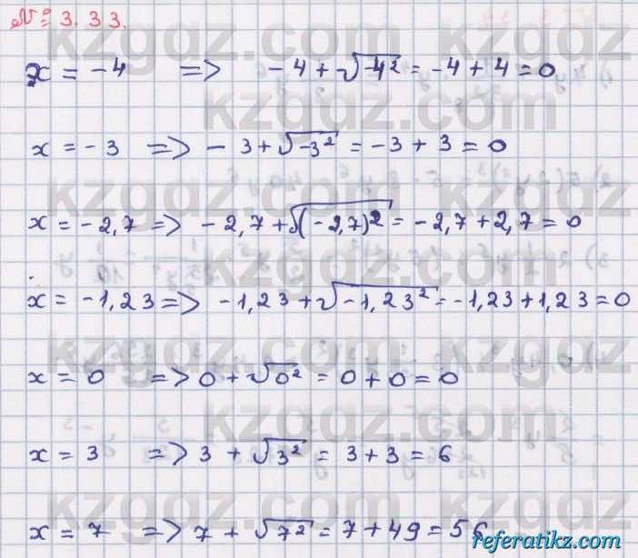 Алгебра Абылкасымова 8 класс 2018  Упражнение 3.33