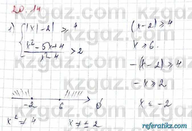 Алгебра Абылкасымова 8 класс 2018 Упражнение 20.14