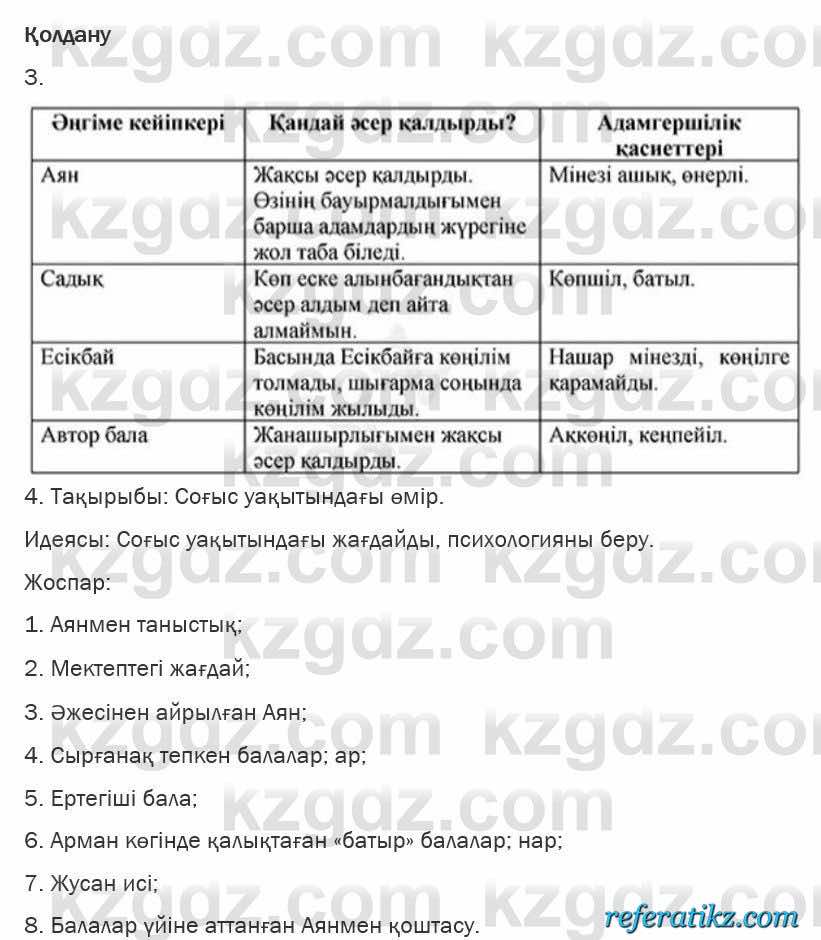 Казахская литература Турсынгалиева 6 класс 2018  Упражнение 109 бет