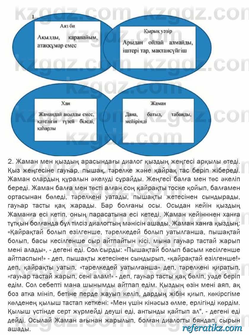 Казахская литература Турсынгалиева 6 класс 2018  Упражнение 25 бет