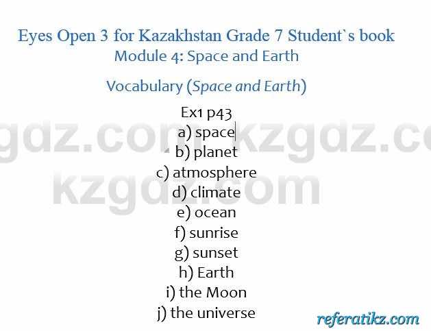 Английский язык Eyes Open 3 for Kazakhstan Grade 7 Student`s book Ben Goldstein 7 класс 2017 Упражнение Ex1 p43